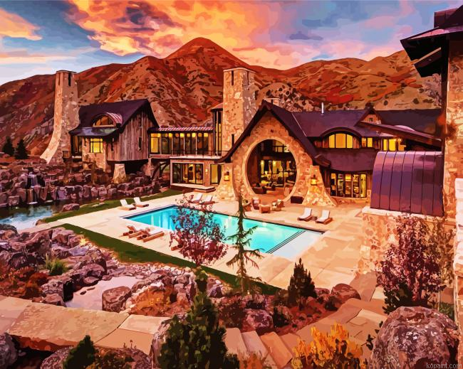Aesthetic Utah Mountains Landscape Paint By Numbers.png