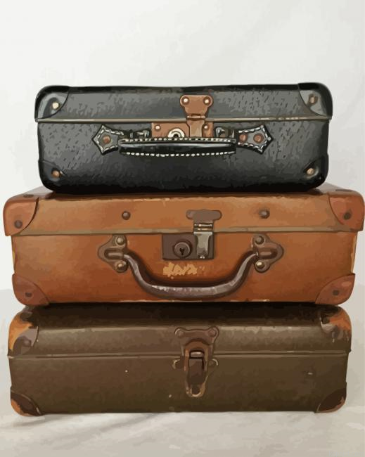 Aesthetic Vintage Old Travel Cases Painting By Numberss.png