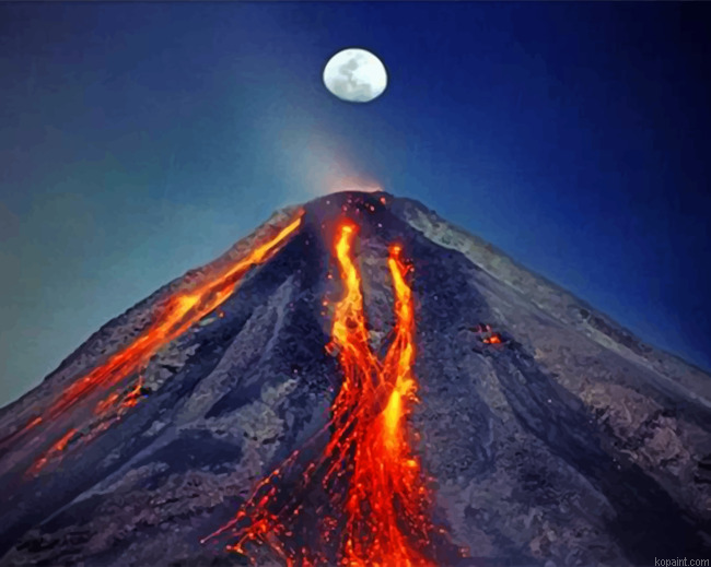 Aesthetic Volcano Painting By Numberss.png