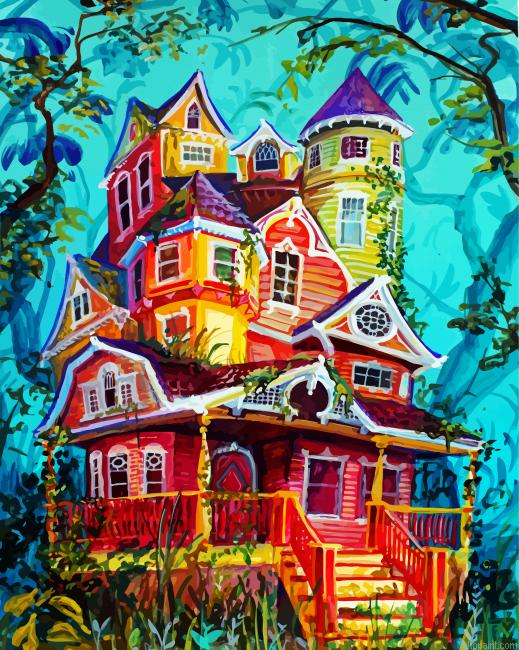 Aesthetic Whimsical Houses Painting By Numberss.png