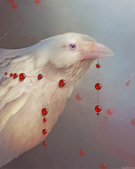 Aesthetic White Ravens Painting By Numberss.png
