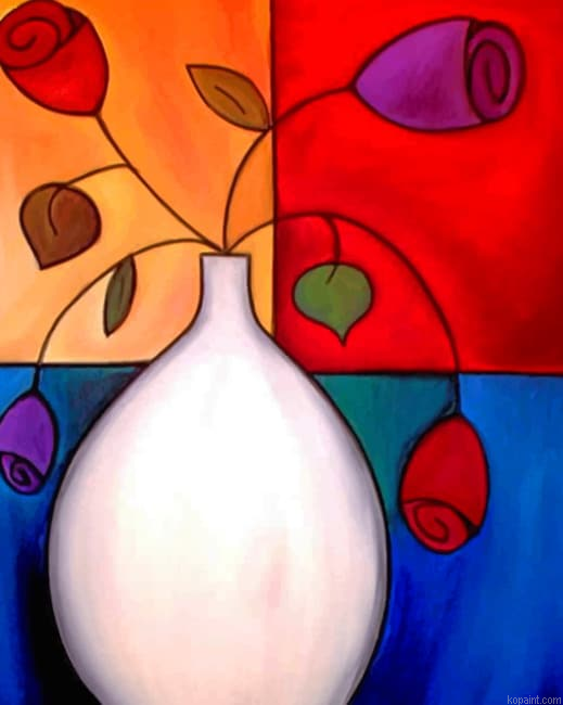 Aesthetic White Vase New Painting By Numberss.png