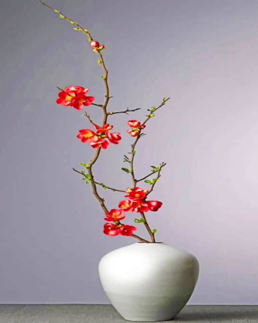 Aesthetic White Vase With Red Flowers New Painting By Numberss.png