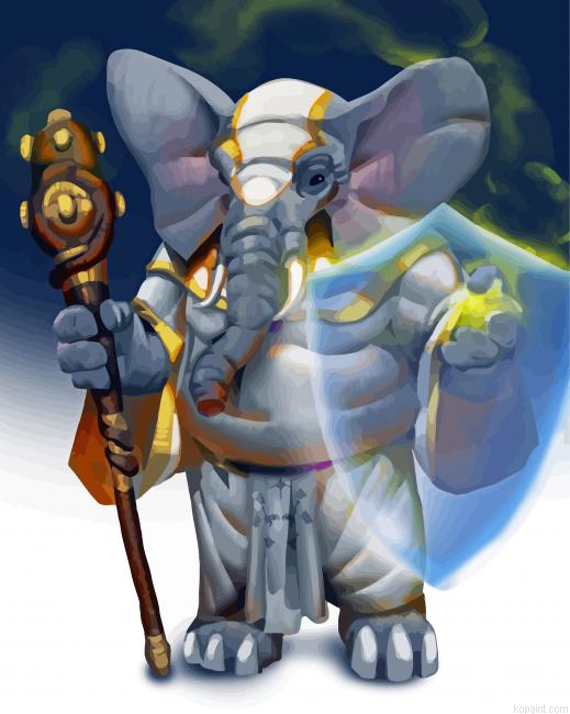 Aesthetic Wise Loxodon Painting By Numberss.png