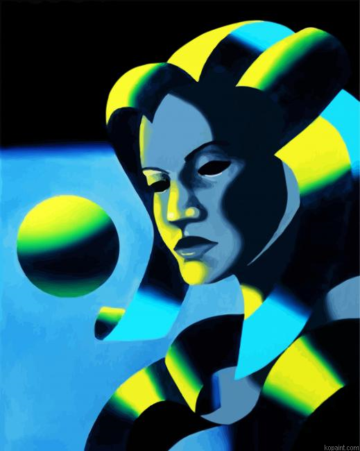 Aesthetic Woman Cubism Painting By Numberss.png