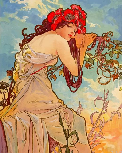 Aesthetic Woman Painting By Numberss.png