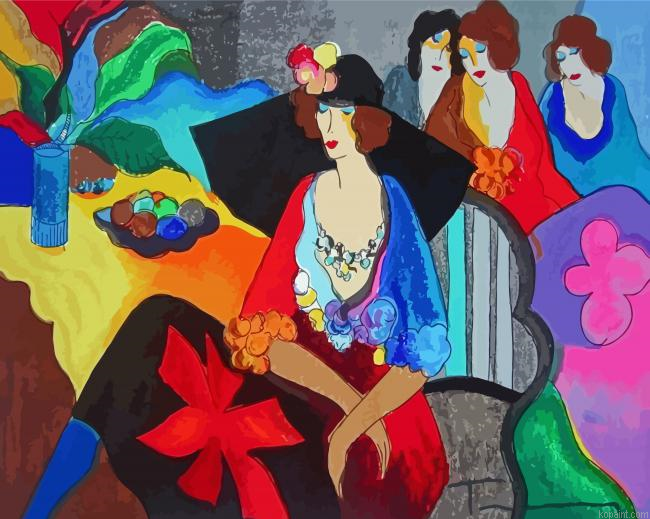 Aesthetic Women By Tarkay Painting By Numberss.png