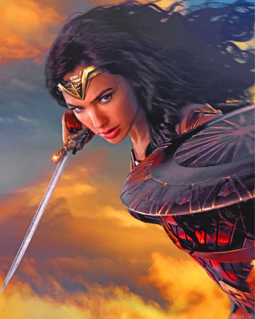 Aesthetic Wonder Woman Painting By Numberss.png