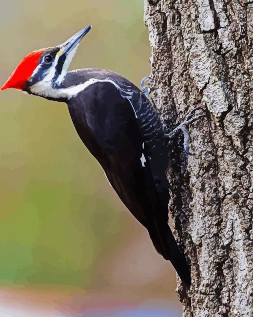 Aesthetic Woodpecker Painting By Numberss.png