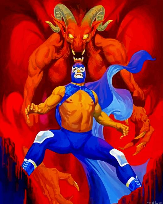 Aesthetic Wrestler Art Painting By Numberss.png