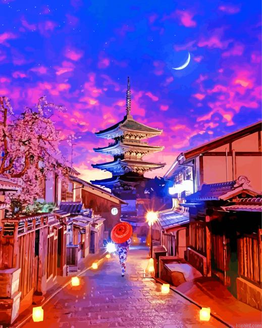 Aesthetic Yasaka Pagoda Painting By Numberss.png
