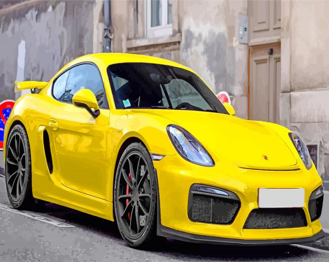 Aesthetic Yellow Porsche Cayman Painting By Numberss.png