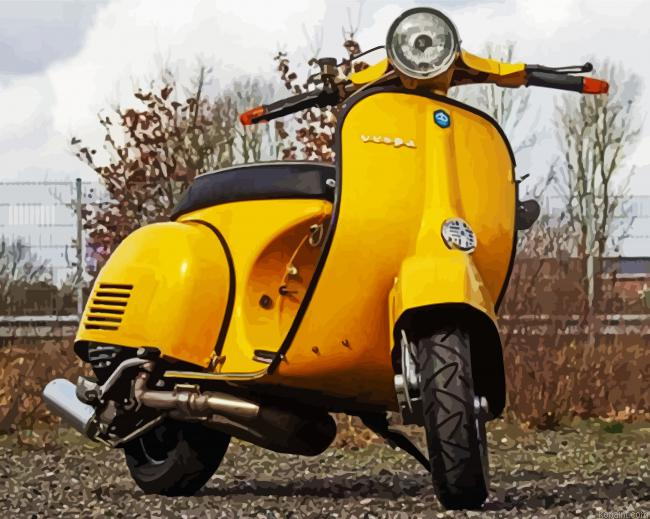 Aesthetic Yellow Scooters Painting By Numberss.png