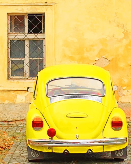 Aesthetic Yellow Volkswagen New Painting By Numberss.png