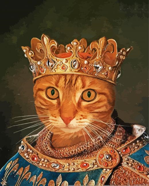 Aesthetic King Cat Painting By Numberss.png