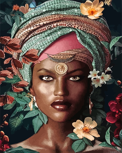 African Beautiful Woman New Painting By Numberss.png