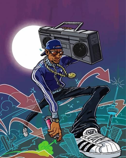African Hip Hop Dancer Painting By Numberss.png