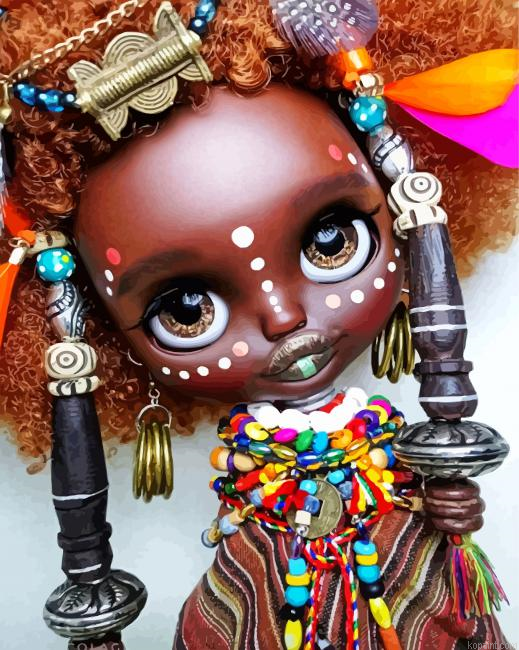 African Little Girl With Beads Painting By Numberss.png