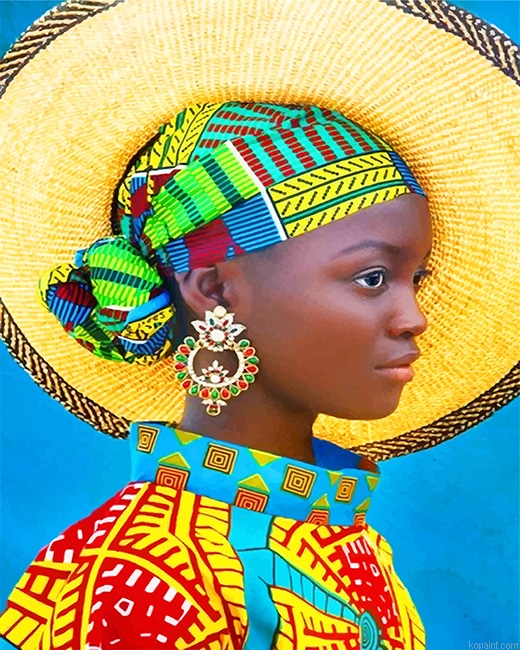 African Woman Colorful New Painting By Numberss.png