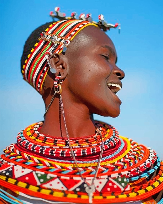 African Woman Smiling New Painting By Numberss.png