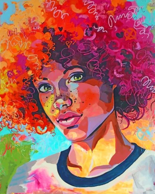 Afro Girl Women Painting By Numberss.png