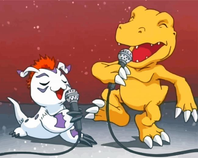 Agumon And Gomamon Painting By Numberss.png