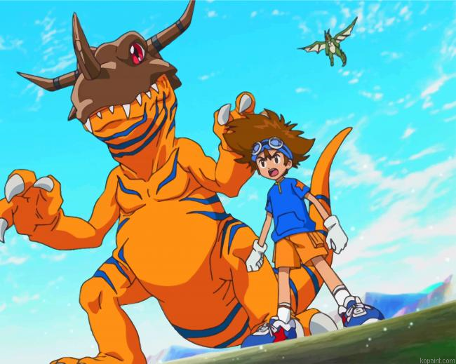 Agumon And Tai Kamiya Painting By Numberss.png