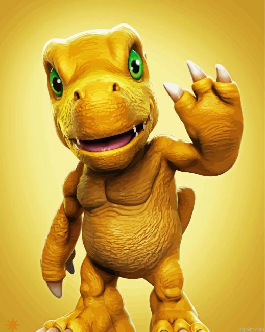 Agumon Painting By Numberss.png
