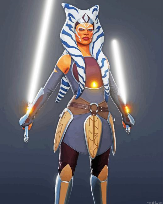 Ahsoka Star Wars Art Painting By Numberss.png