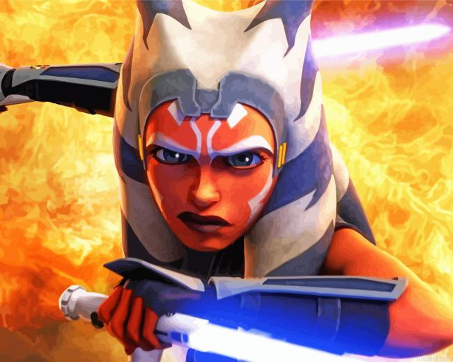 Ahsoka Tano Star Wars Clone War Painting By Numberss.png