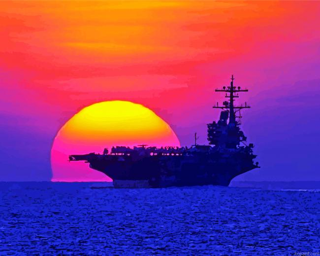 Aircraft Carrier Sunset Painting By Numberss.png