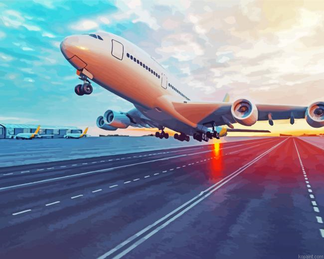 Airplane In The Airport Painting By Numberss.png