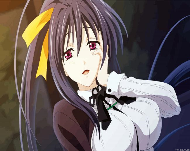 Akeno Anime Girl Paint By Numbers.png