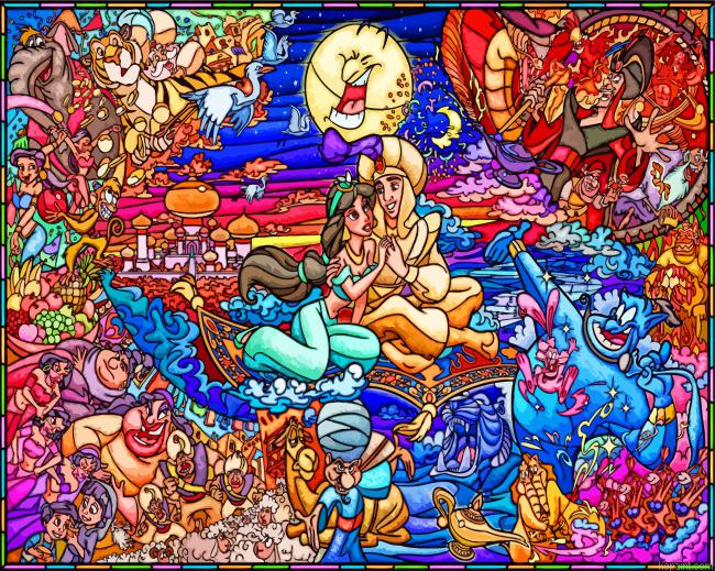 Aladdin Stained Glass Painting By Numberss.png
