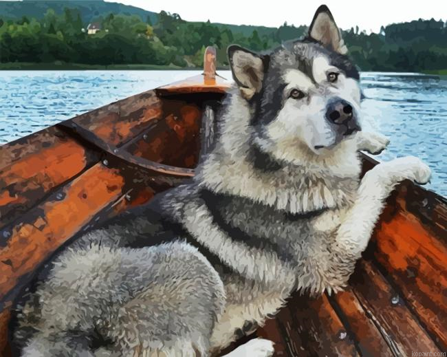 Alaskan Malamute Dog Painting By Numberss.png
