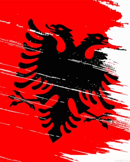Albania Flag Painting By Numberss.png