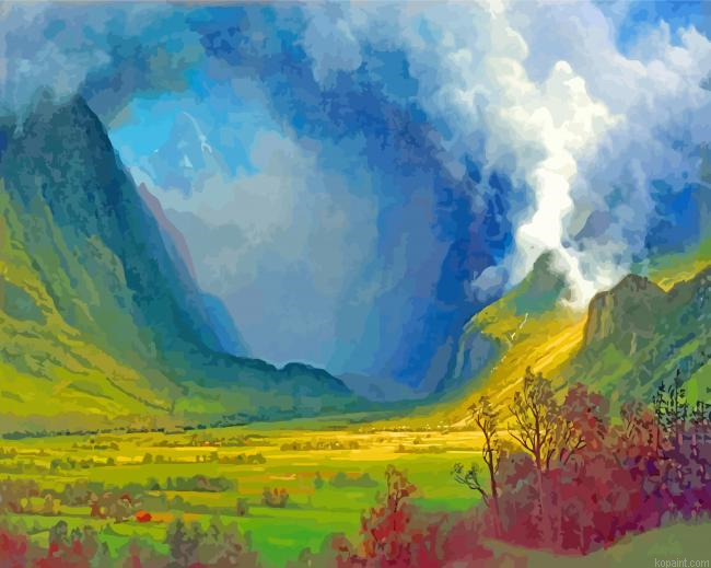 Albert Bierstadt Storm In The Mountain Painting By Numberss.png