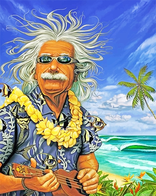 Albert Einstein In Hawaii New Painting By Numberss.png