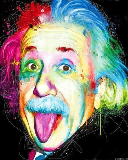 Albert Einstein Rainbow New Painting By Numberss.png