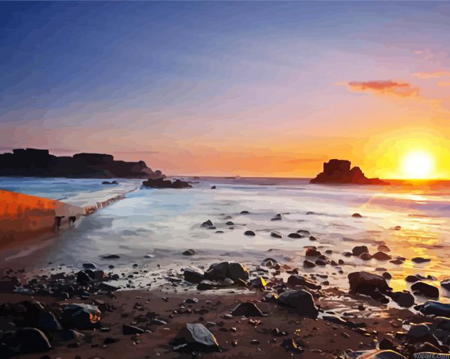 Alderney Beach At Sunset Painting By Numberss.png