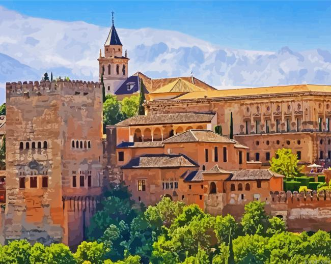 Alhambra Granada Andalusia Painting By Numberss.png