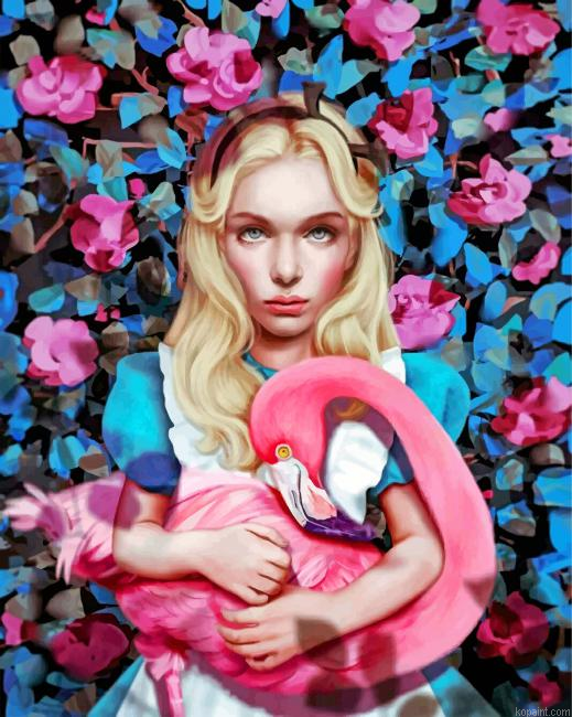 Alice And Flamingo Painting By Numberss.png