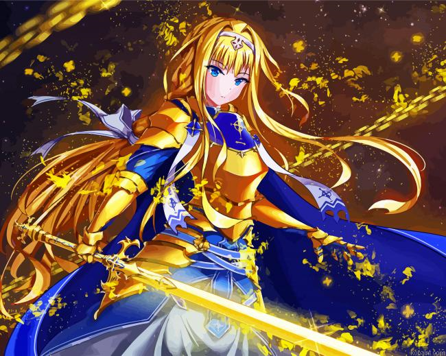 Alice Zuberg Sword Art Online Anime Character Painting By Numberss.png
