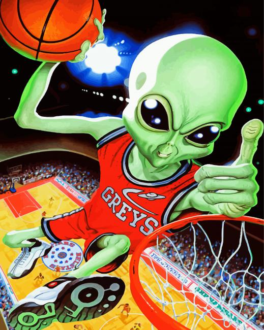 Alien Playing Basketball Painting By Numberss.png