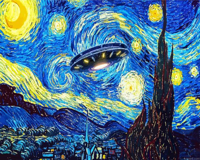 Aliens And Starry The Night Painting By Numberss.png