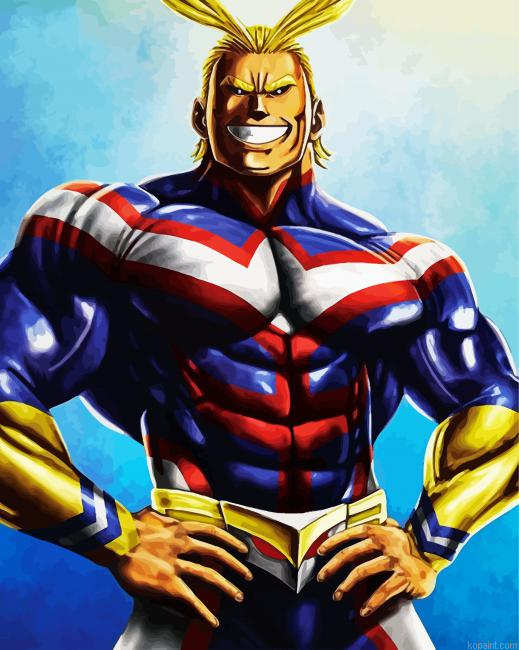 All Might Superhero Painting By Numberss.png