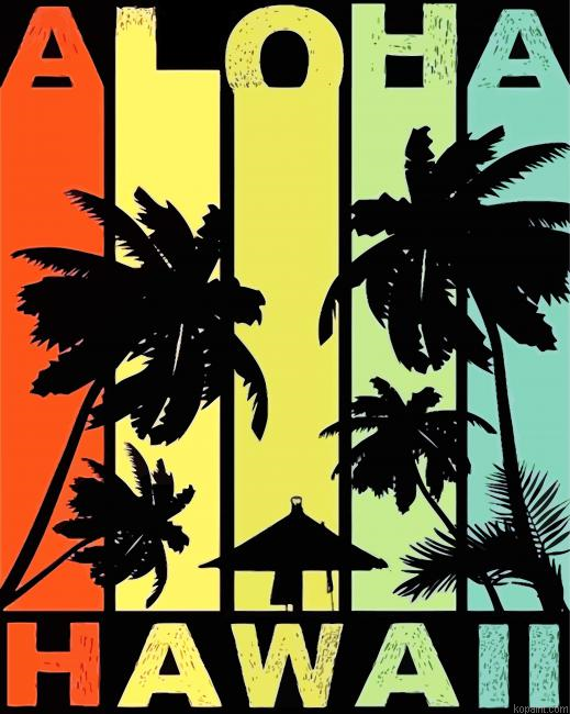Aloha Hawaii Poster Paint By Numbers
