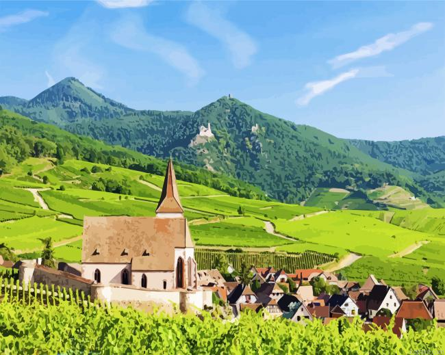 Alsace France Landscape Paint By Numbers