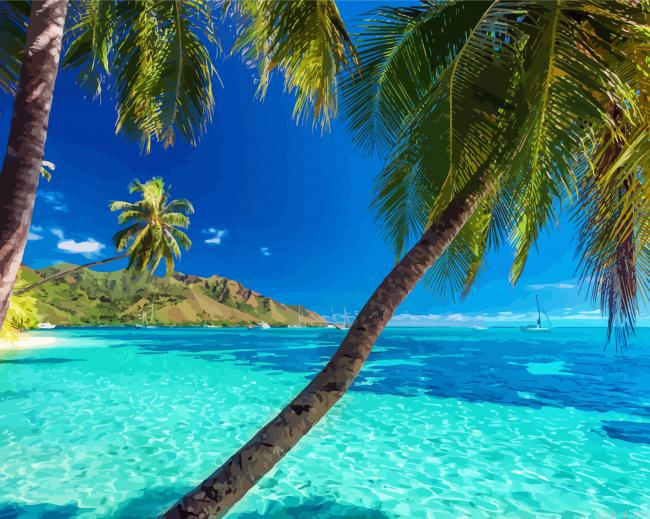 Amazing Beach Tropical Paint By Numbers