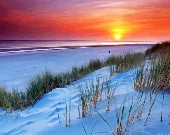 Ameland Beach At Sunset Painting By Numberss.png